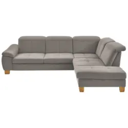Ecksofa in Flachgewebe Hellbraun