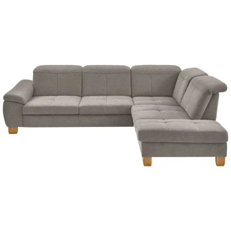 Ecksofa in Flachgewebe Hellbraun