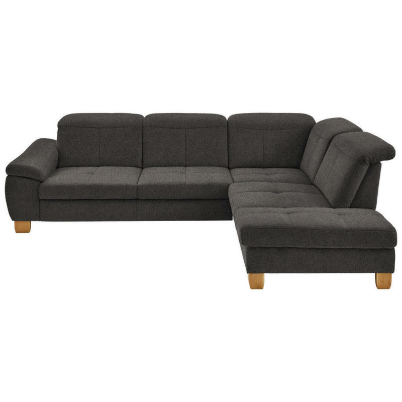 Ecksofa in Flachgewebe Dunkelbraun