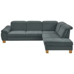 Ecksofa in Flachgewebe Blaugrau