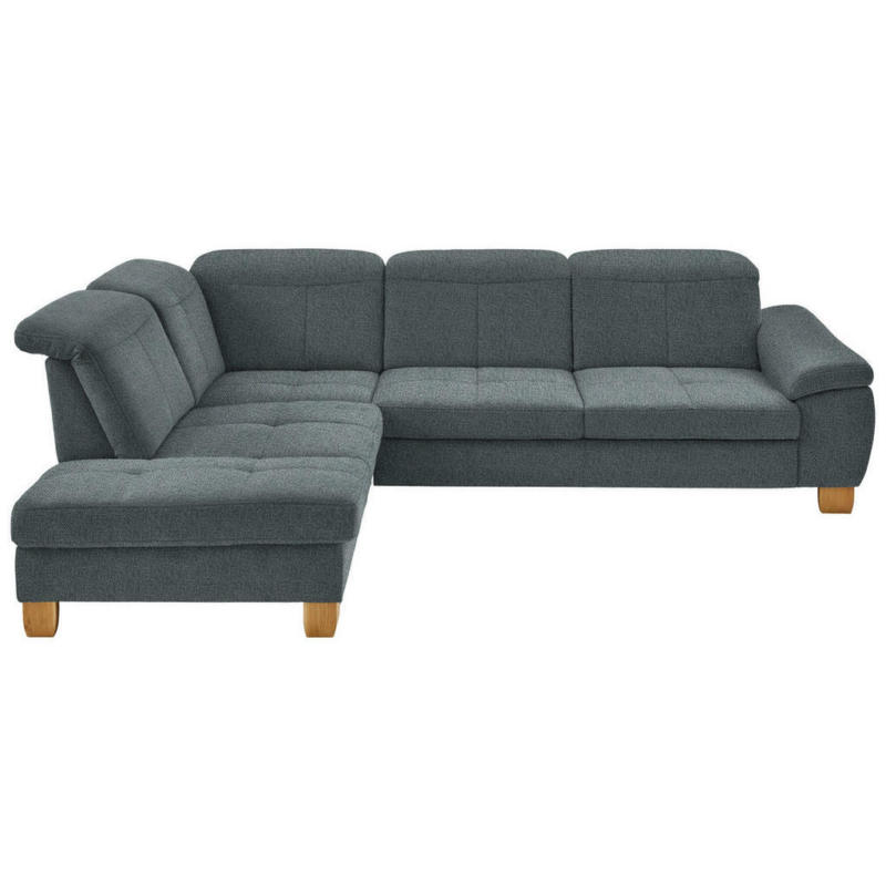 Ecksofa in Flachgewebe Blaugrau