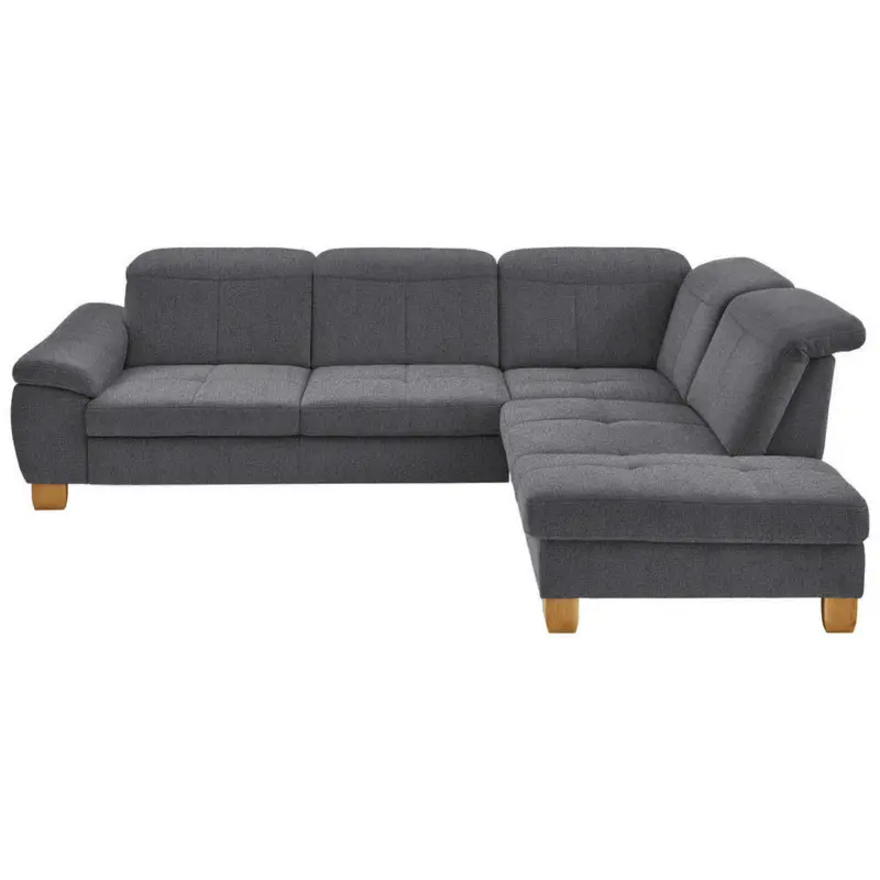 Ecksofa in Flachgewebe Grau