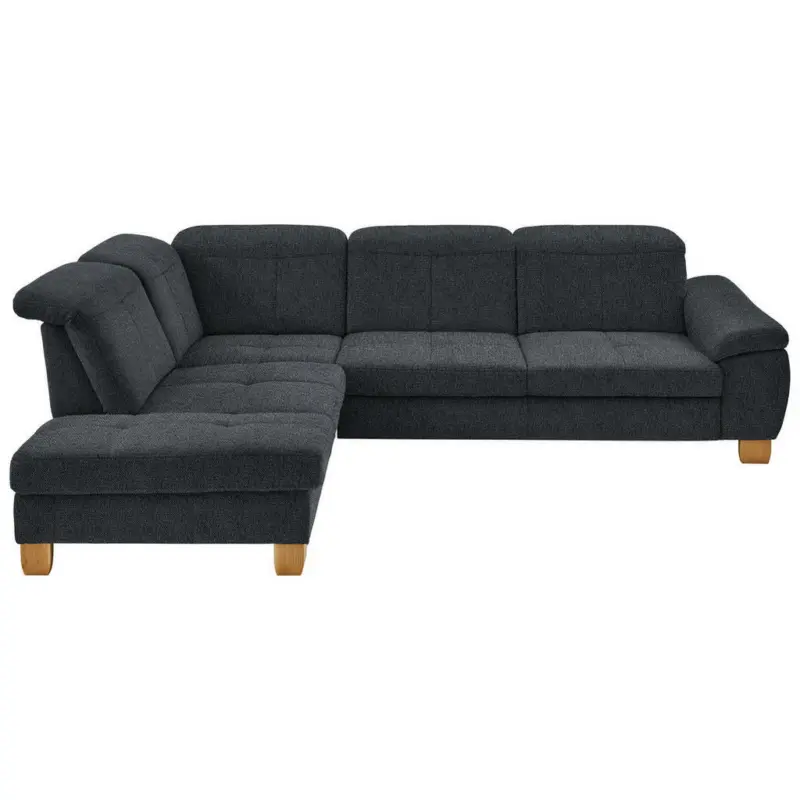 Ecksofa in Flachgewebe Anthrazit