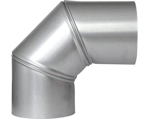 Ofenrohr-Bogen Bertrams verstellbar 0-90° Ø 120 mm feueraluminiert silber