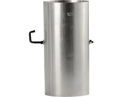 Ofenrohr Bertrams Ø 150 mm feueraluminiert silber 0,25 m mit Drosselklappe