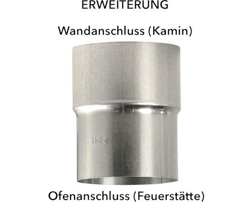 Ofenrohr-Erweiterung Bertrams Ø 100-150 mm feueraluminiert silber