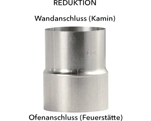 Ofenrohr Reduzierung Bertrams Ø 150-120 mm feueraluminiert silber