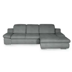 Ecksofa in Chenille Dunkelgrau