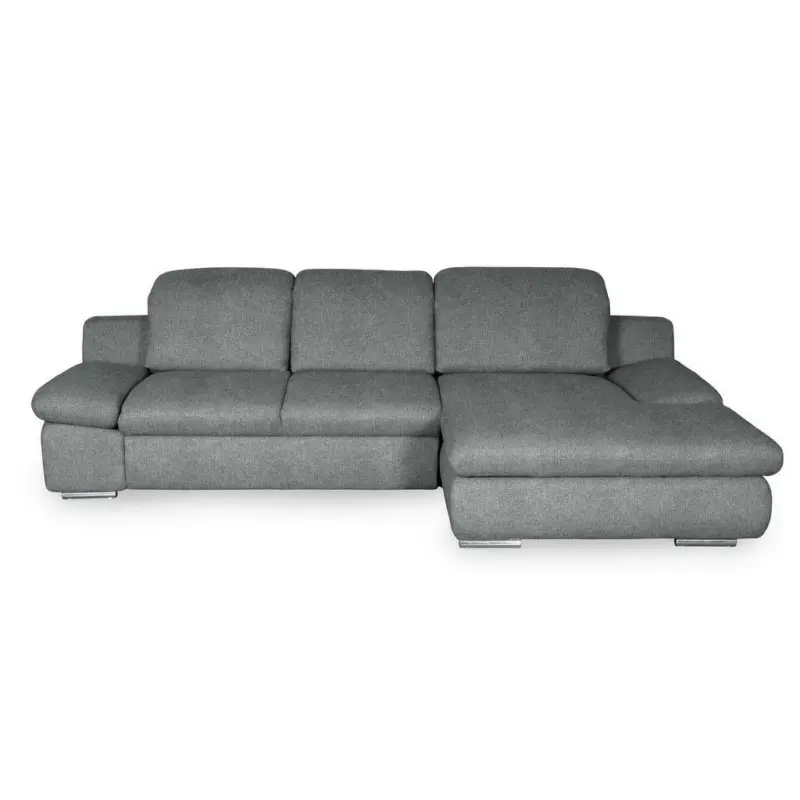 Ecksofa in Chenille Dunkelgrau