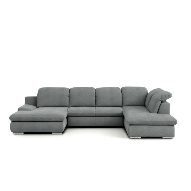Wohnlandschaft in Chenille Dunkelgrau