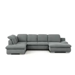 Wohnlandschaft in Chenille Dunkelgrau