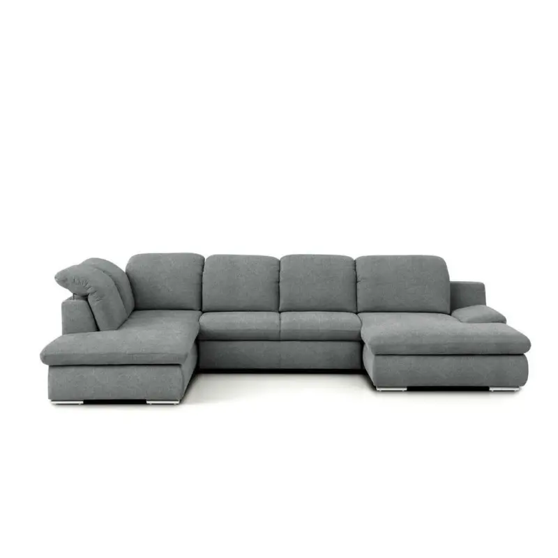 Wohnlandschaft in Chenille Dunkelgrau