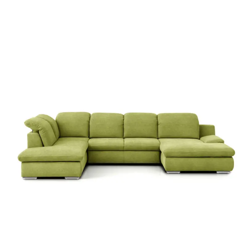 Wohnlandschaft in Chenille Grün