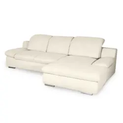 Ecksofa in Chenille Creme