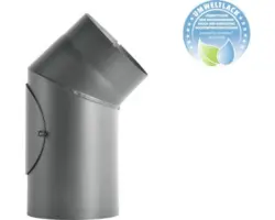 Ofenrohr-Bogen Bertrams 45° Ø 120 mm senotherm UHT-Hydro gussgrau mit Türe