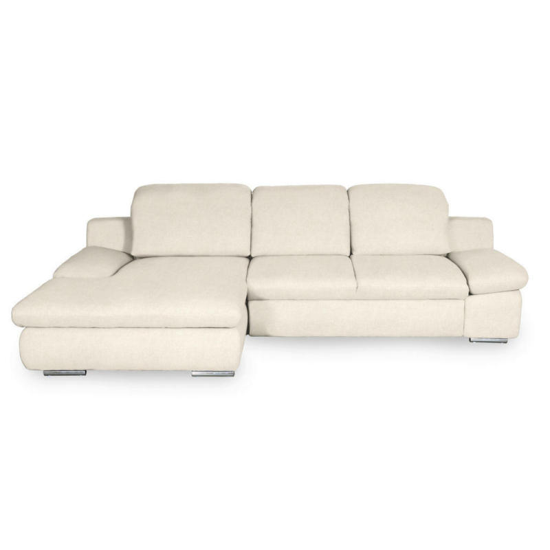 Ecksofa in Chenille Creme