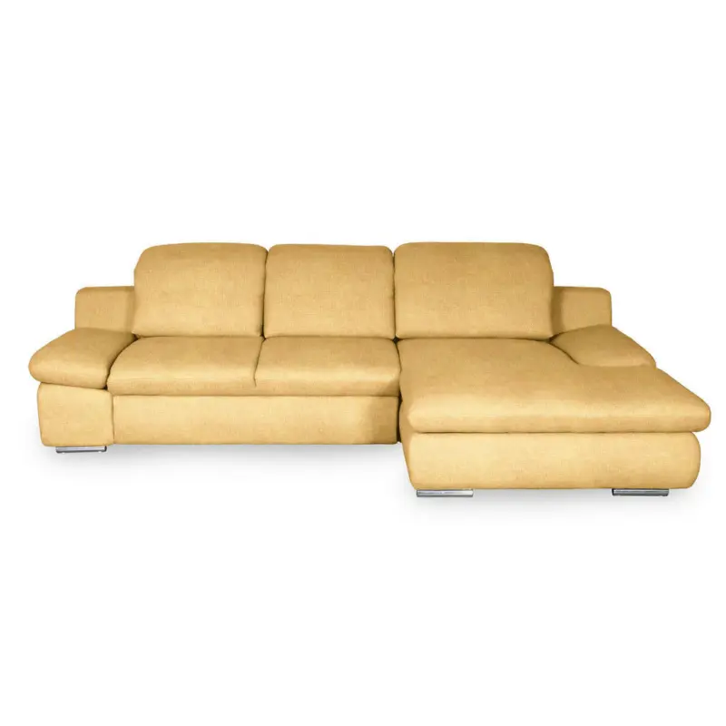 Ecksofa in Chenille Gelb