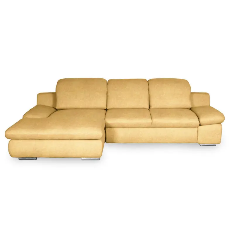 Ecksofa in Chenille Gelb