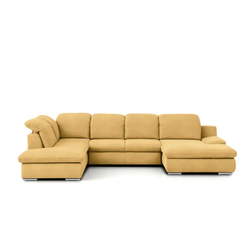 Wohnlandschaft in Chenille Gelb