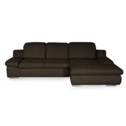 Ecksofa in Chenille Braun