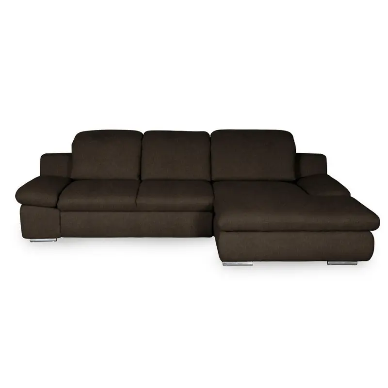 Ecksofa in Chenille Braun