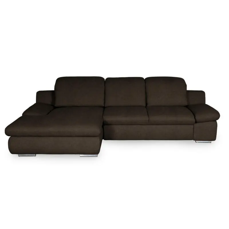 Ecksofa in Chenille Braun