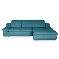 Ecksofa in Chenille Blau