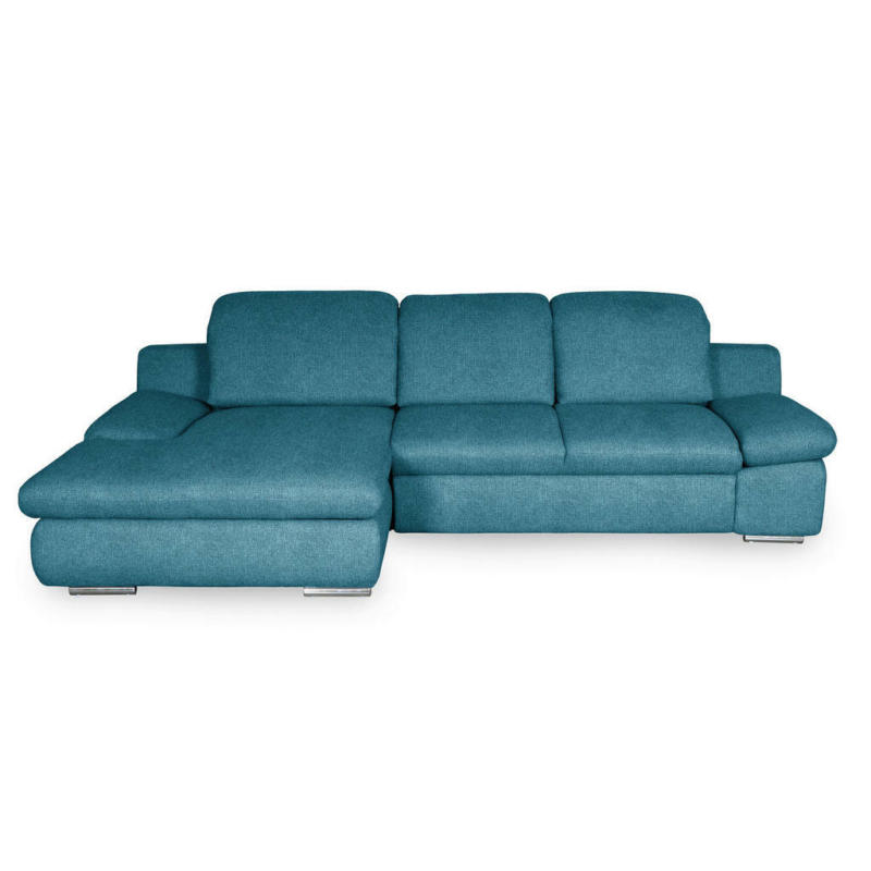 Ecksofa in Chenille Blau