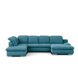 Wohnlandschaft in Chenille Blau