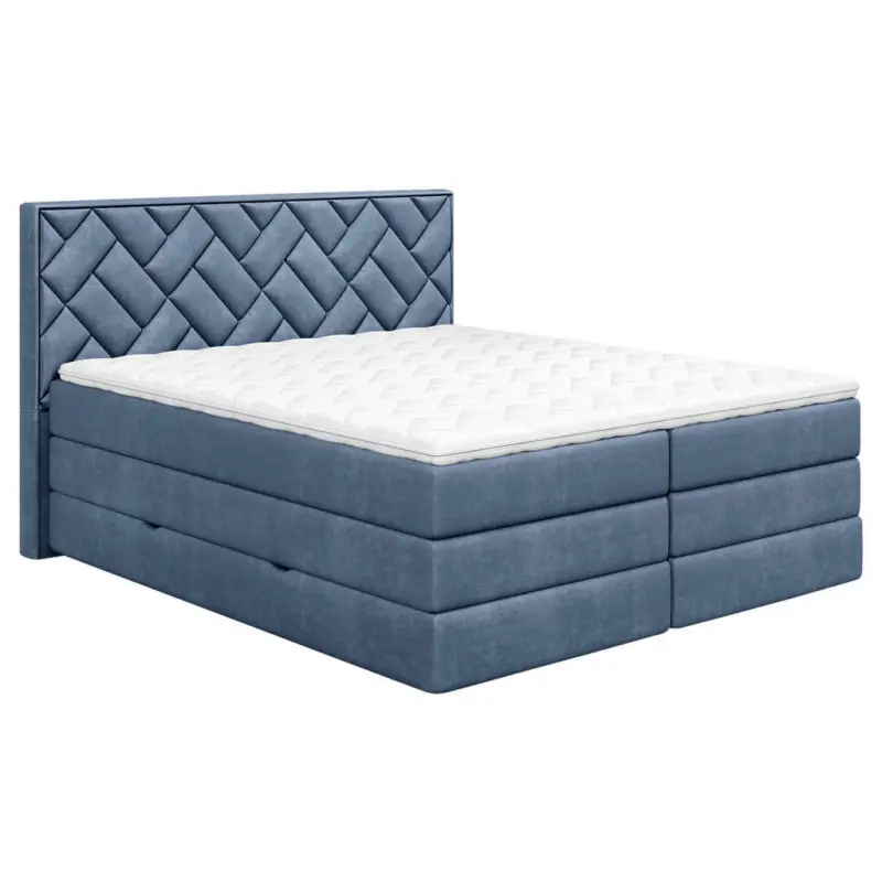 Boxspringbett in Dunkelblau