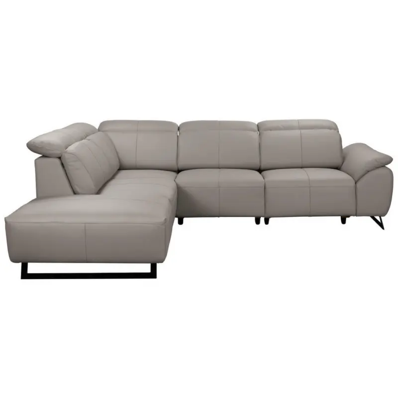 Ecksofa in Lederlook Weiß