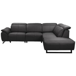 Ecksofa in Lederlook Schwarz