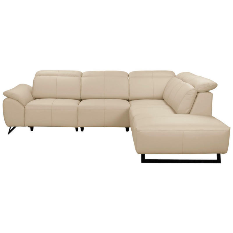 Ecksofa in Lederlook Beige