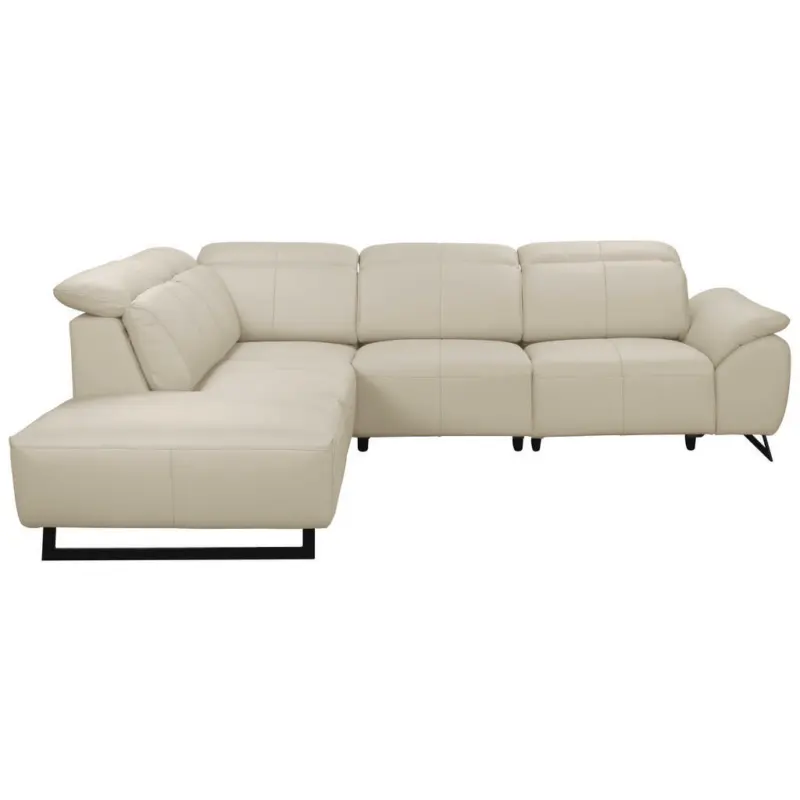 Ecksofa in Lederlook Beige