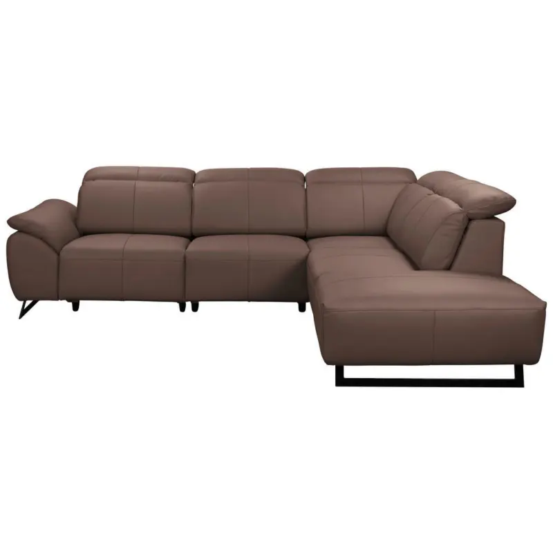 Ecksofa in Lederlook Braun