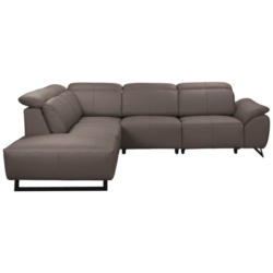 Ecksofa in Lederlook Braun