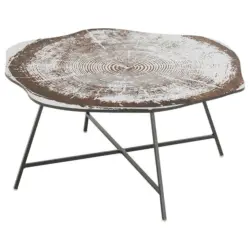 Couchtisch in Metall, Holzwerkstoff