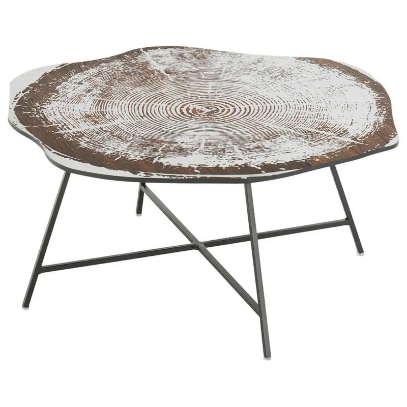 Couchtisch in Metall, Holzwerkstoff