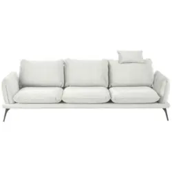 Dreisitzer-Sofa in Bouclé Creme