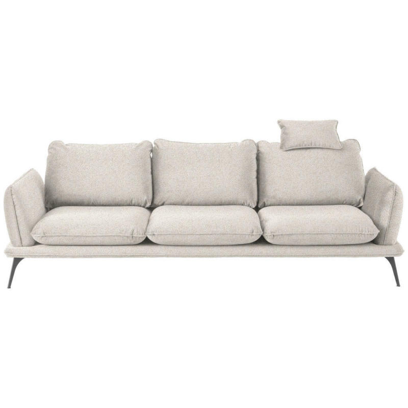 Dreisitzer-Sofa in Bouclé Hellbraun