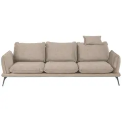 Dreisitzer-Sofa in Bouclé Braun