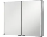 Hornbach LED-Spiegelschrank basano Silver-Line 2-türig 80x67x16,5 cm weiß