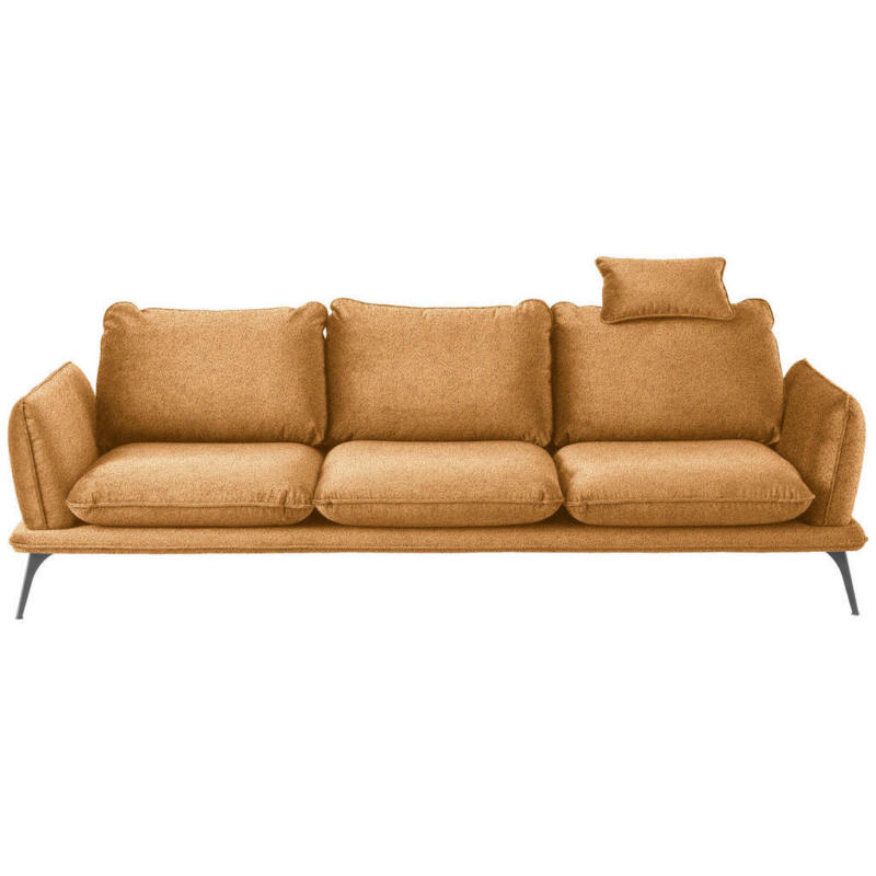 Dreisitzer-Sofa in Bouclé Goldfarben