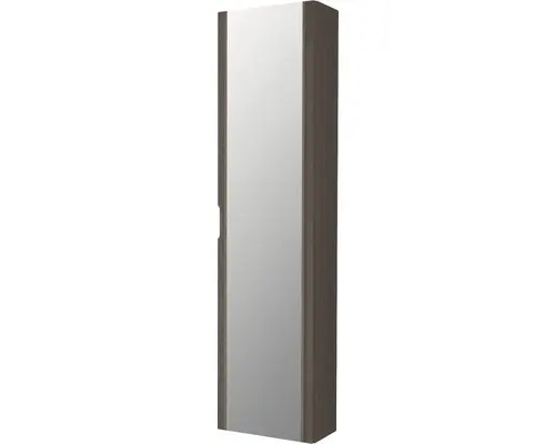 Hochschrank Baden Haus mit Spiegel 140x35x20 cm eiche