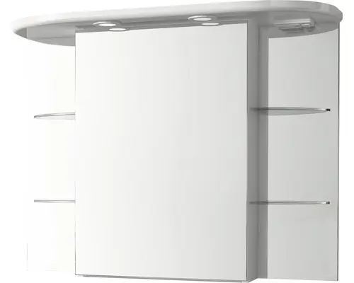 LED-Spiegelschrank Baden Haus 1-türig 88x65,5x27 cm weiß