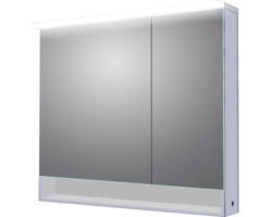 LED-Spiegelschrank DSK Leda 2-türig 80x70x13,7 cm weiß