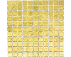 Glasmosaik Crystal Quadrat CM 4GO10 30,0x30,0 cm gold