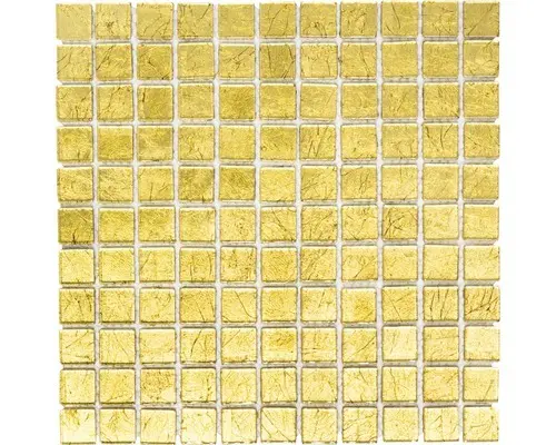 Glasmosaik Crystal Quadrat CM 4GO10 30,0x30,0 cm gold