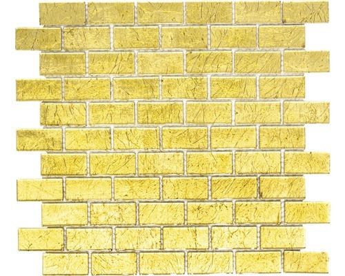 Glasmosaik Crystal Brick CM 4GO30 30,0x30,0 cm gold