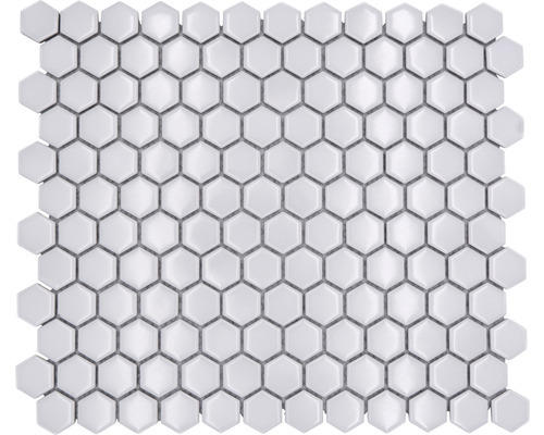 Keramikmosaik Hexagon HX050 26,0x30,0 cm weiß